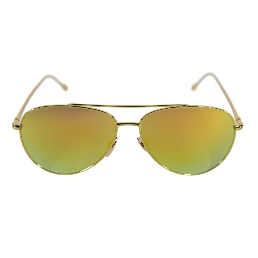 Isabel Marant Metal Aviator Sunglasses - Yellow Gold / Yellow Mirror - NWT - Picture 2 of 8